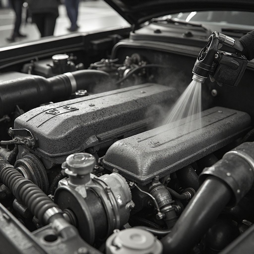 Čištění motoru pomocí páry